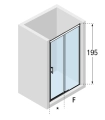 Novellini Kali PH drzwi kabinowe suwane 120cm (118-119,5cm) KALIP116-1B