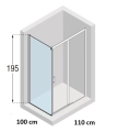 Novellini Kali PH+FH kabina prostokątna 110x100cm KALIPH106FH98-1B