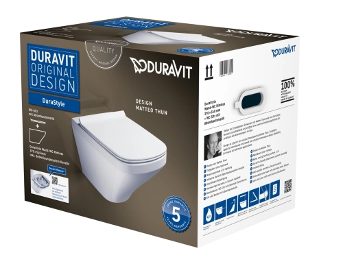 Duravit Durastyle RIMLESS Combipack miska podwieszana 54x37cm z deską wolnoopadającą 455109.00.A1