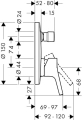 HansGrohe Talis S bateria wannowa podtynkowa, element zewnętrzny 72405000