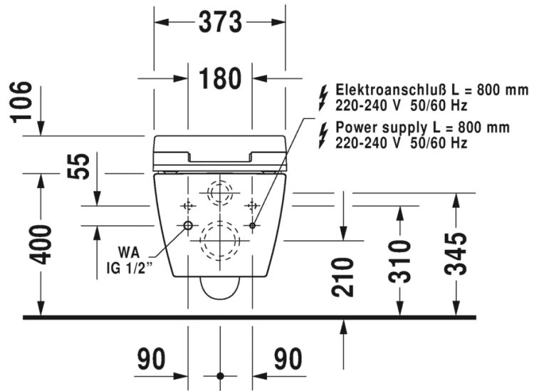 Duravit Me by Starck SensoWash Slim miska podwieszana 57x37cm Rimless 631000.00.2004300