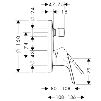 HansGrohe Focus bateria wannowa podtynkowa, element zewnętrzny 31945000