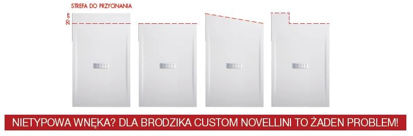 Brodzik Novellini Custom z mozliwością przycięcia