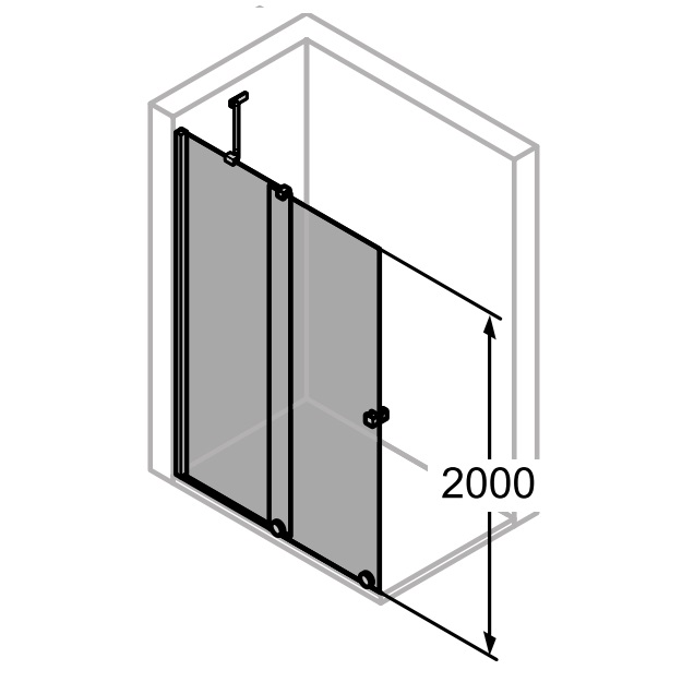 Huppe Xtensa Pure zakresy regulacji WALK-IN
